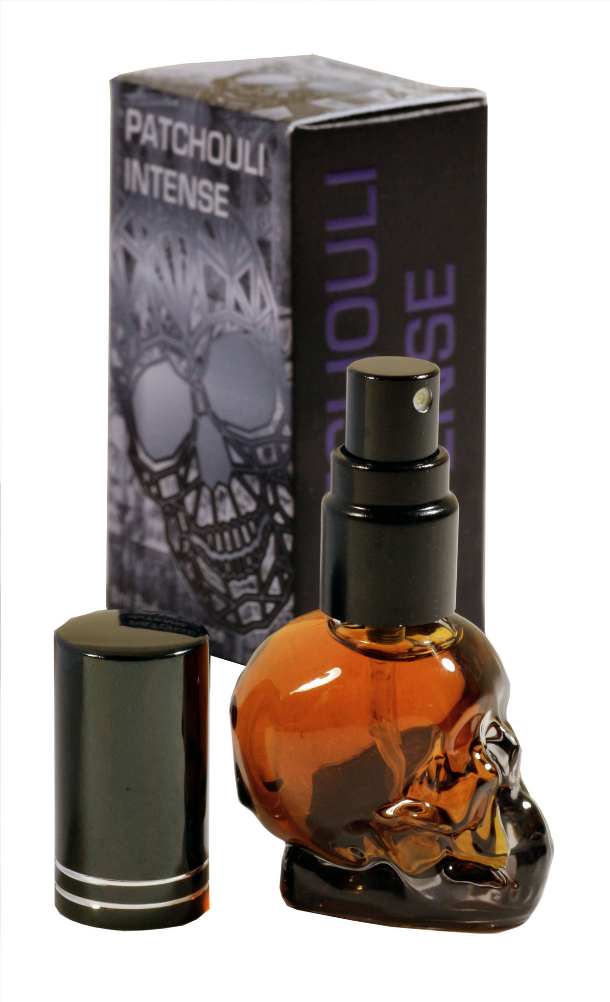 Bild von Unser stärkstes Patchouli! "Patchouli Parfum Intense" im süßen Skull - Mini-Flakon. Extrem stark, lang anhaltend
