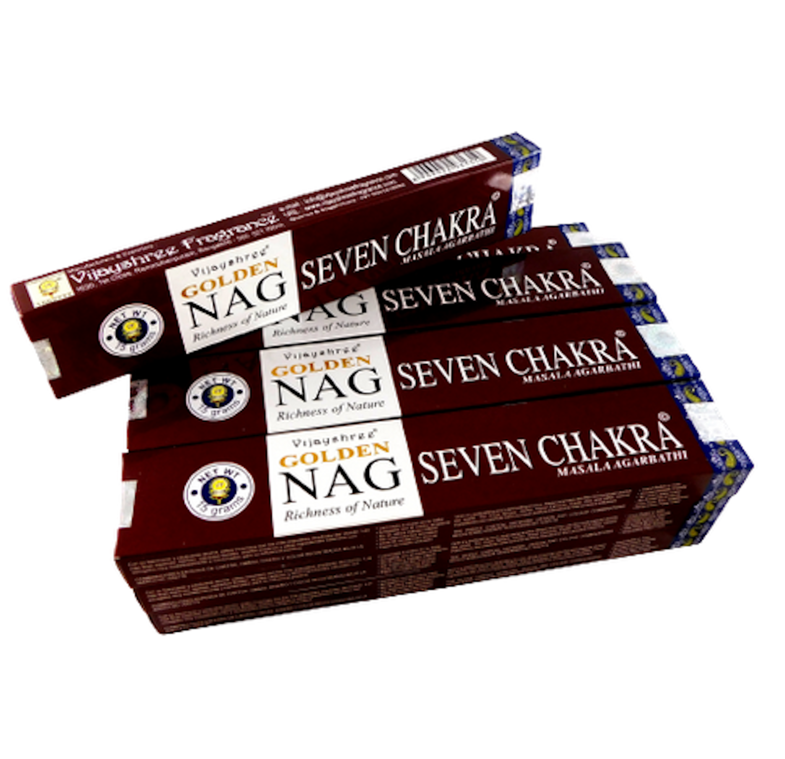 Vijayshree Räucherstäbchen Golden Nag Seven Chakra 12 Packs a 15g