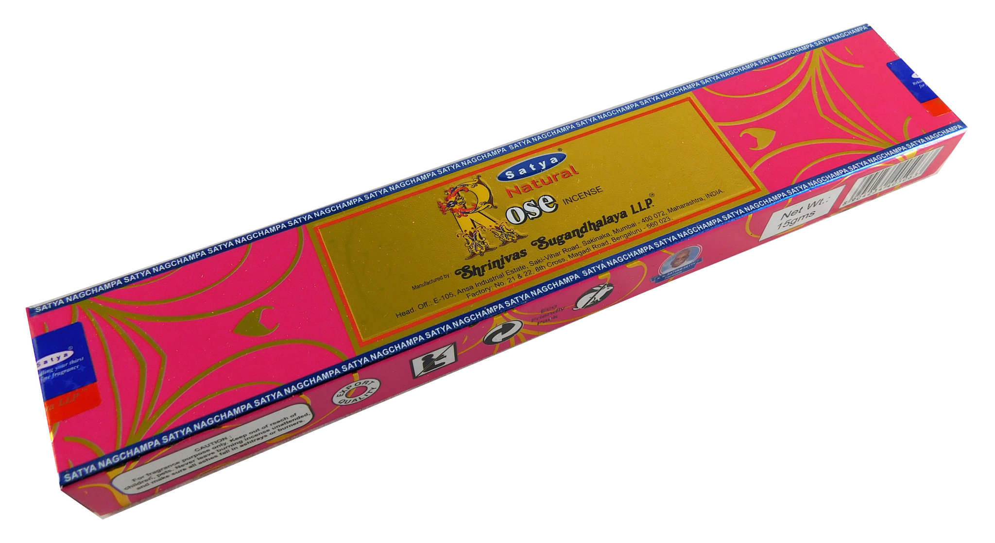 Bild von Räucherstäbchen Natural Rose von Satya 15g Packung. Ca. 15 Incence Sticks