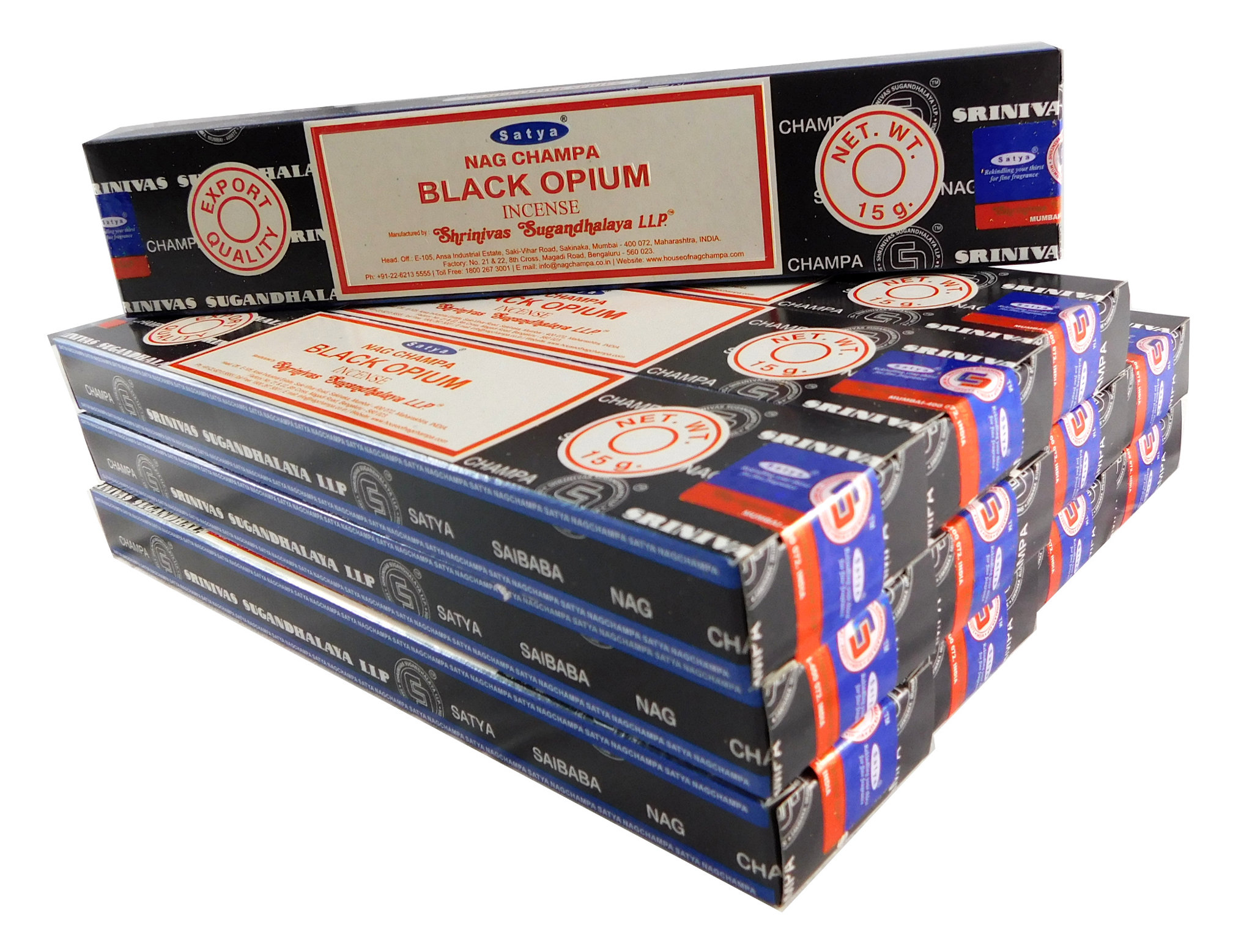 Bild von Satya Räucherstäbchen Black Opium 12 Packs a 15g