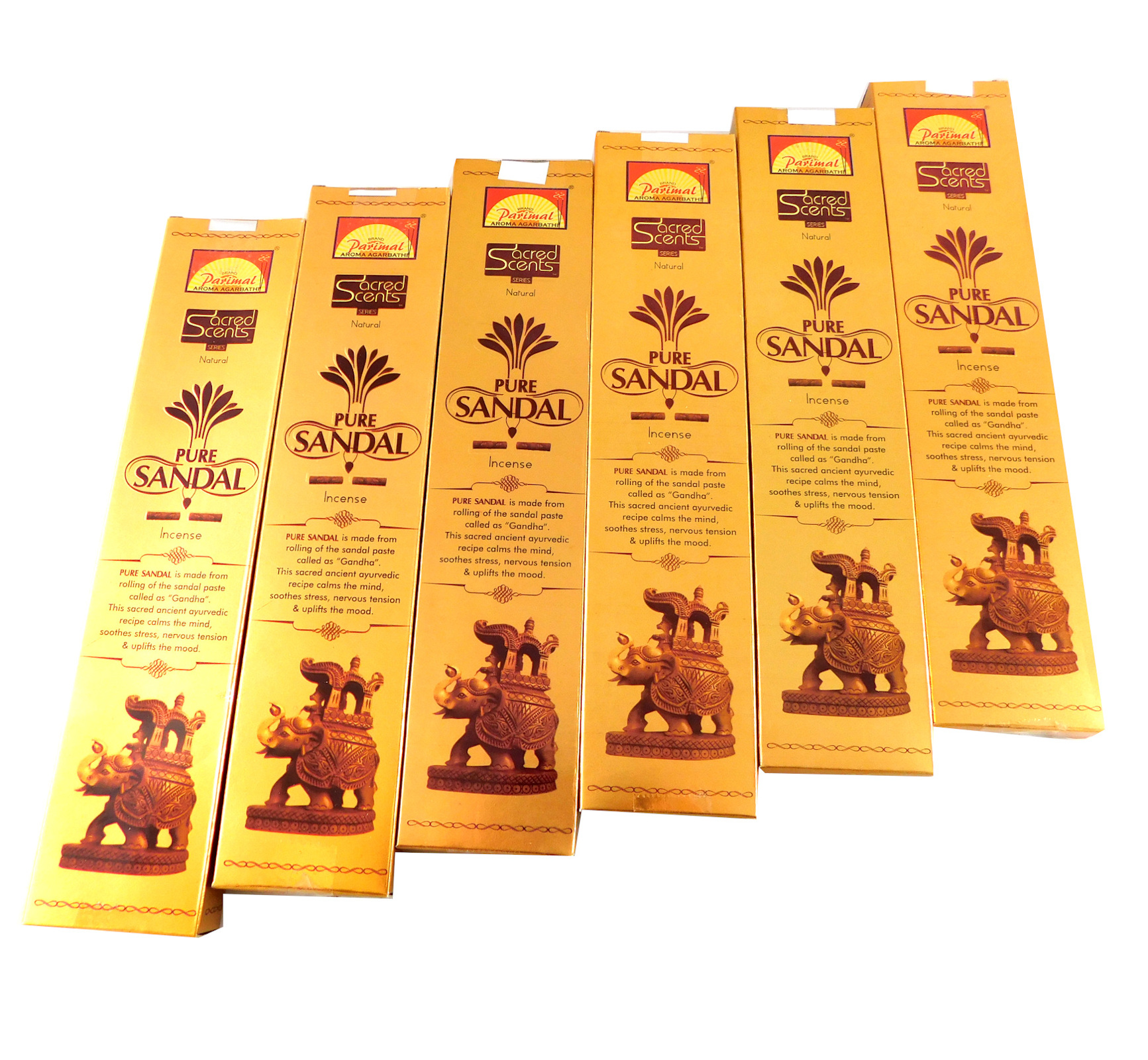 Räucherstäbchen Parimal Sacred Scents Pure Sandal Premium Masala Sticks Box mit 6 Packungen, Bild 2