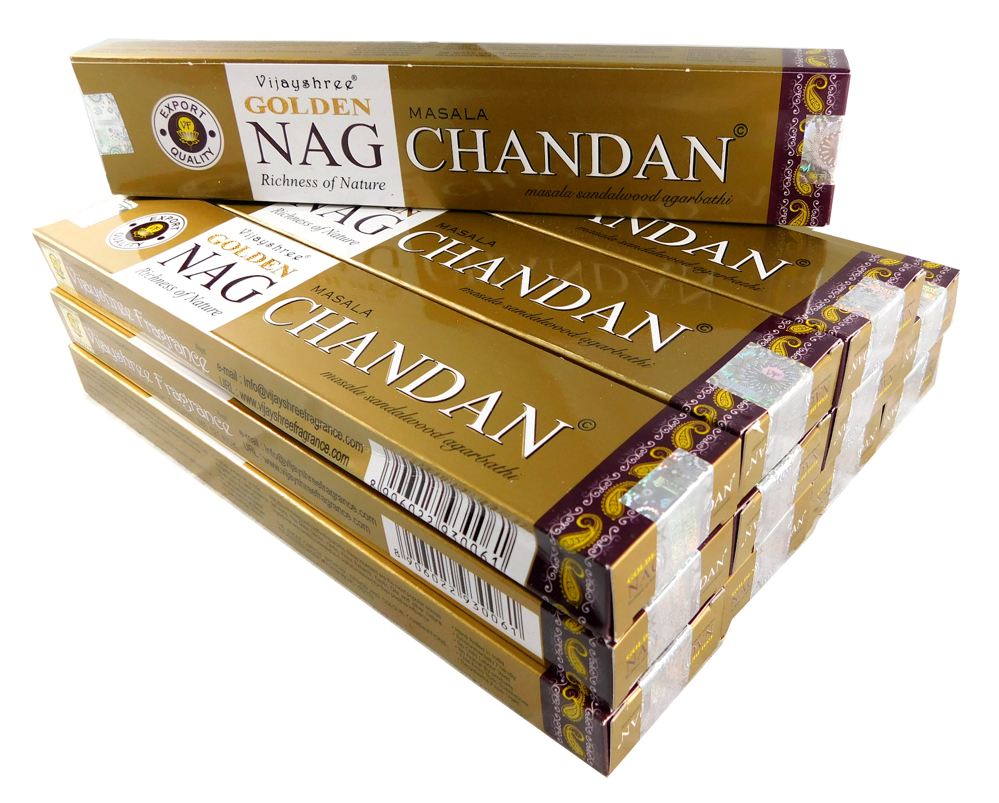 Vijayshree Räucherstäbchen Golden Nag Chandan 12 Packs a 15g