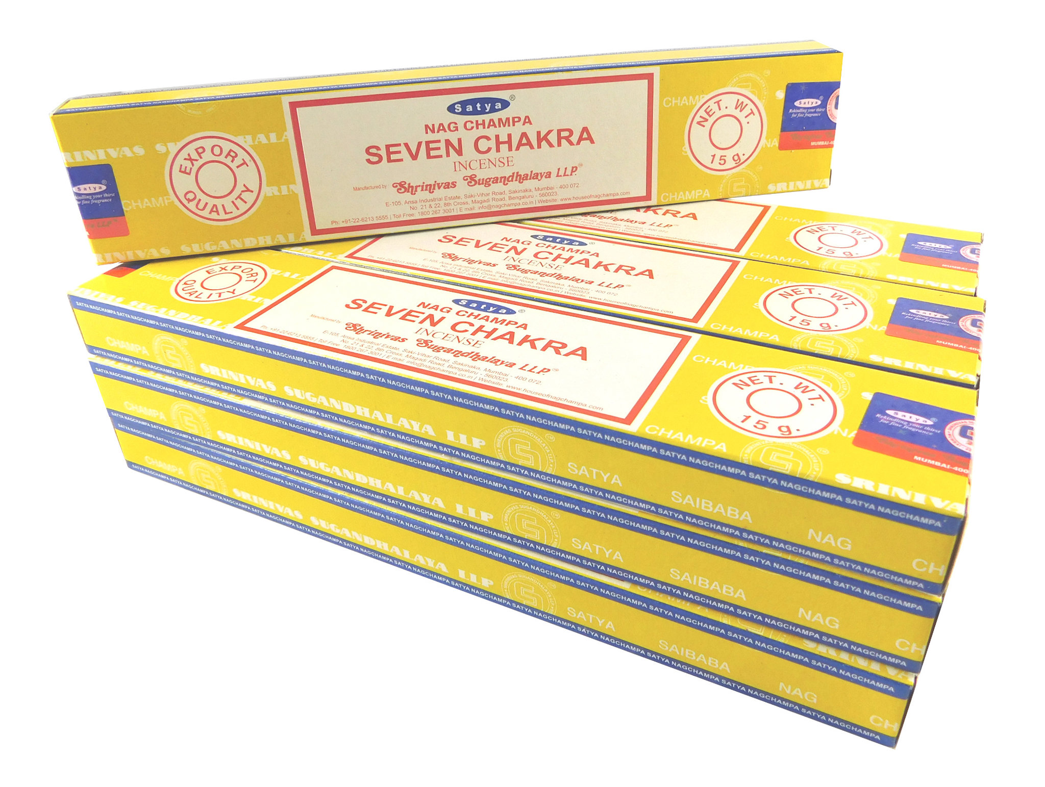 Satya Räucherstäbchen Seven Chakra 12 Packs a 15g