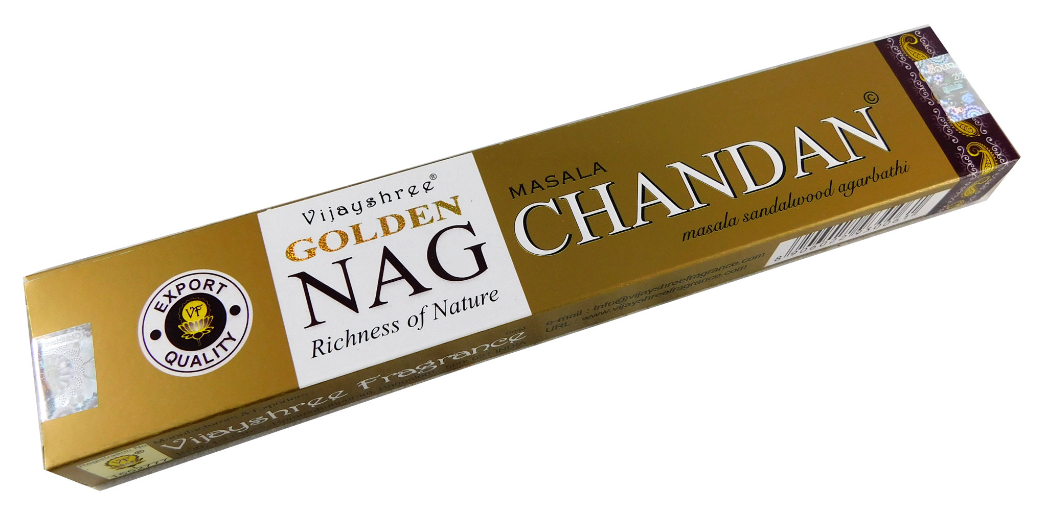 Räucherstäbchen Golden Nag Chandan (Sandelholz) von Vijayshree 15g Packung. Ca. 15 Incence Sticks