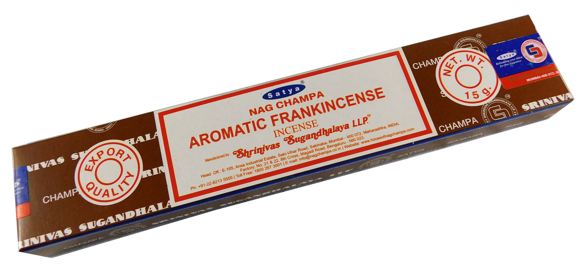 Räucherstäbchen Aromatic Frankincense von Satya 15g Packung. Ca. 15 Incence Sticks