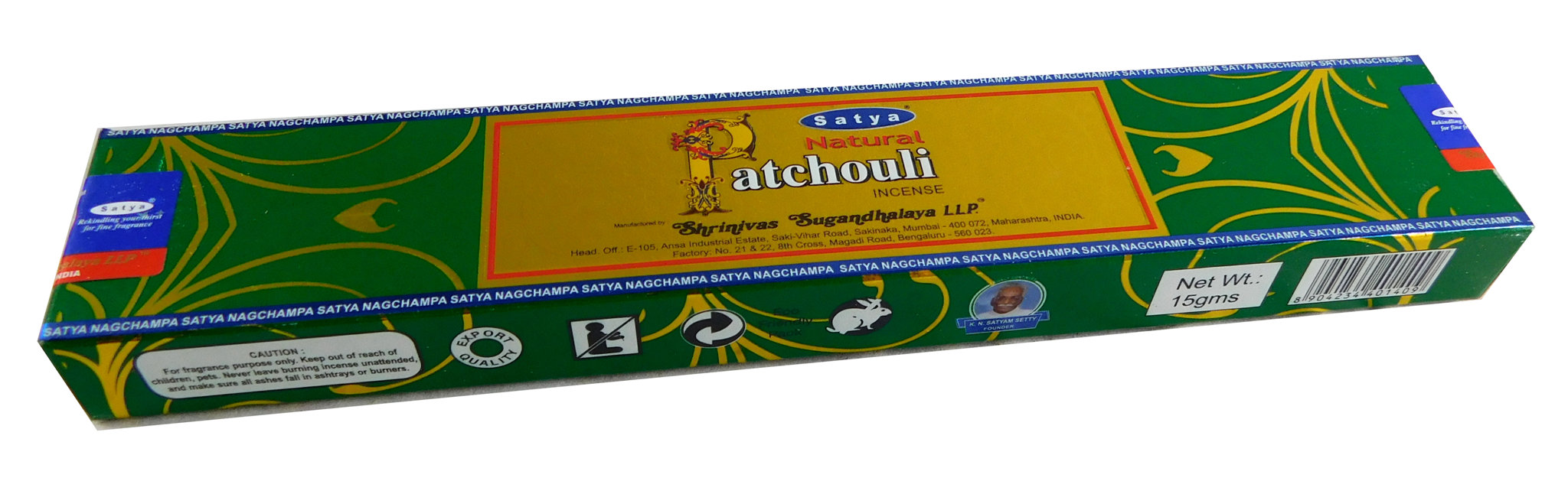 Räucherstäbchen Natural Patchouli von Satya 15g Packung. Ca. 15 Incence Sticks, Bild 2